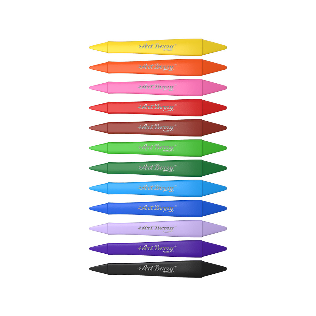 Двухсторонние пластиковые мелки ArtBerry 12 цветов  